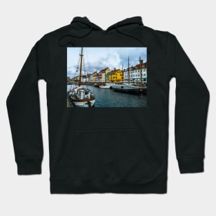 Nhhavn waterfront on a rainy day Hoodie